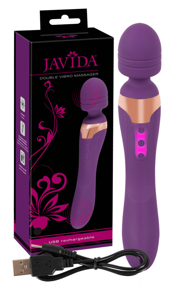 Javida Double - dvojitý masážní vibrátor (fialový)