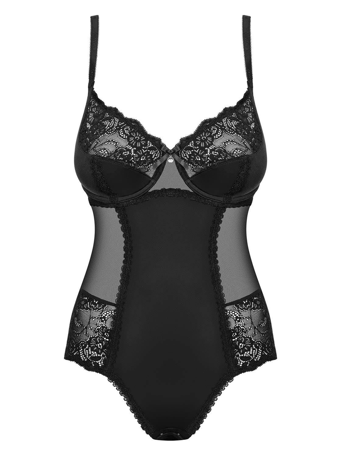 Svůdné body Amallie teddy - Obsessive černá L/XL