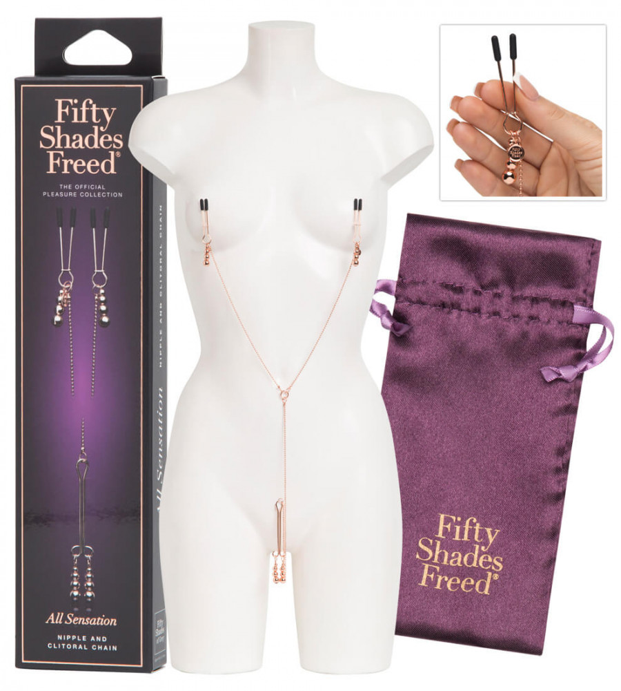 Fifty Shades Freed Chains & Clamps All Sensation - svorky na bradavky