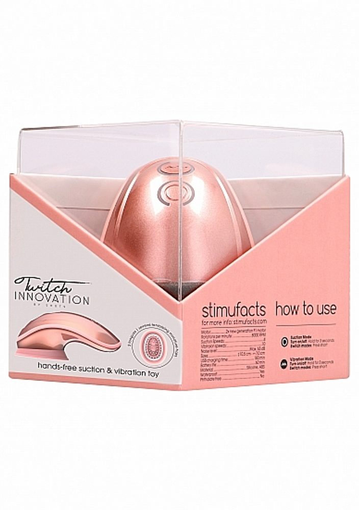 Shots Innovation Twitch Hands-Free Suction & Vibration Toy RoseGold