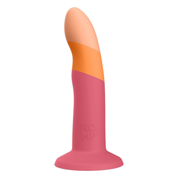 ROMP Dizi - flexibilní silikonové dildo (růžovo-oranžové)