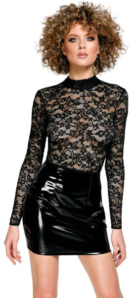 Black Level Vinyl Dress with Lace - XL