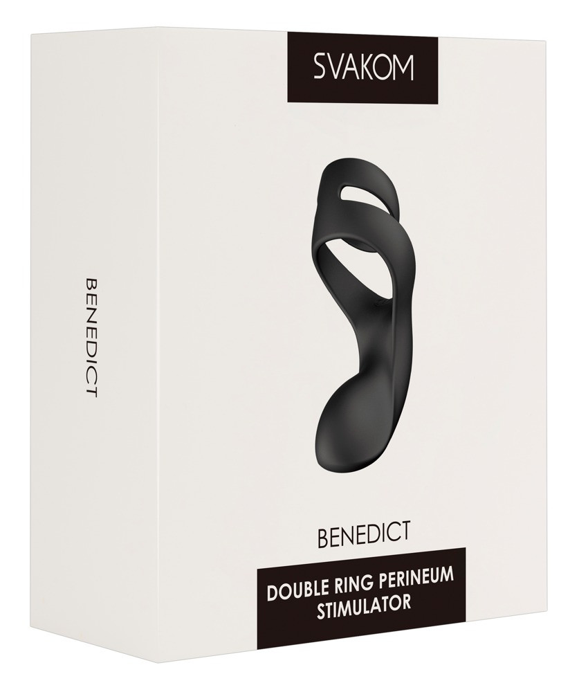 Svakom Benedict - bariérový stimulační vibrační kroužek na penis (černý)