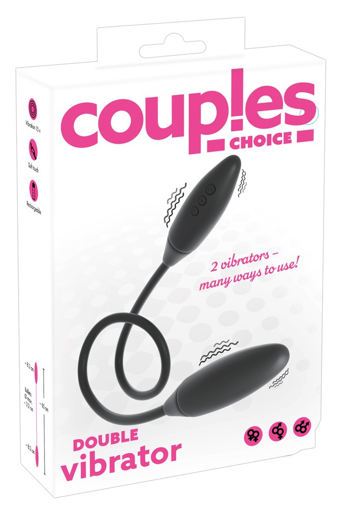 Couples Choice -nabíjecí dvojitý vibrátor (černý)