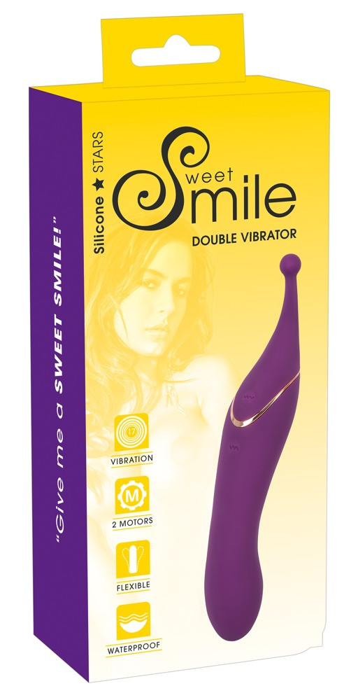 SMILE Double - dobíjecí vibrátor na klitoris 2v1 (fialový)