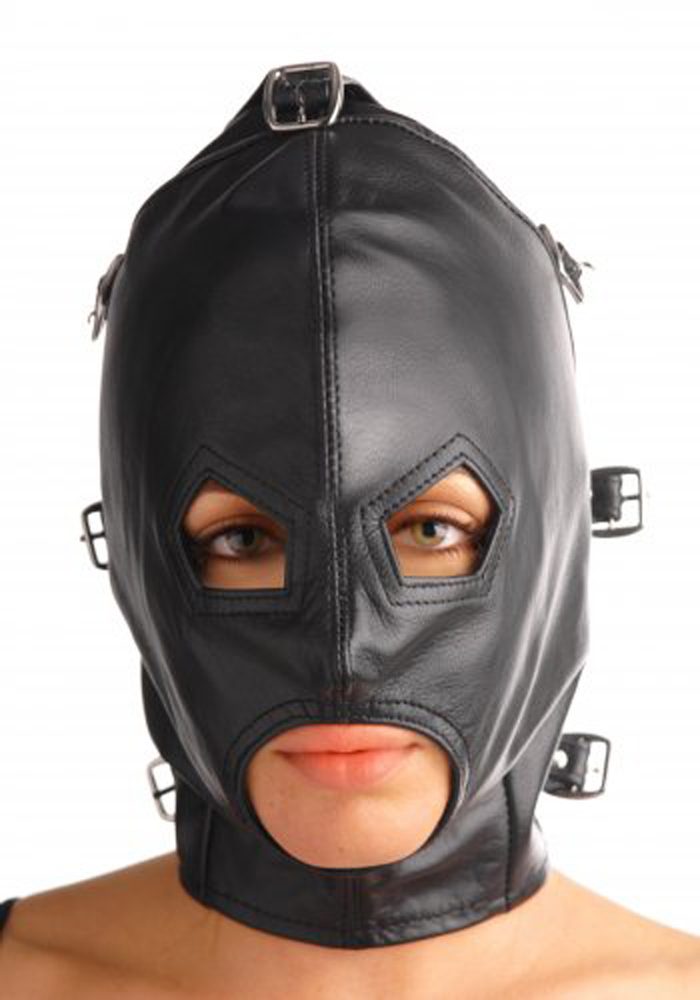 Strict Leather Asylum Leather Hood with Removable Blindfold and Muzzle