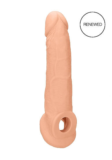 RealRock Penis Sleeve 9 - návlek na penis (21,5 cm) - tělová barva