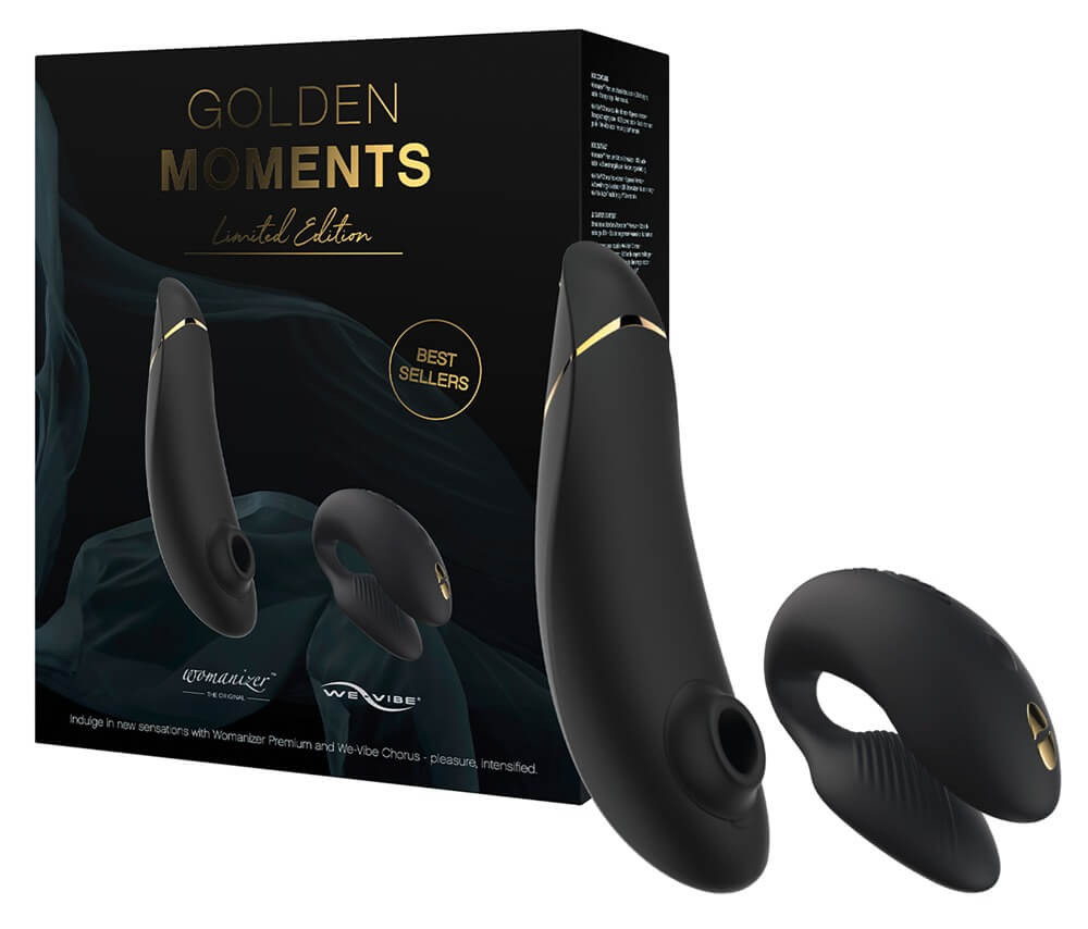 Womanizer Golden Moments - Airwave Clitoral Vibrator Set (černý)