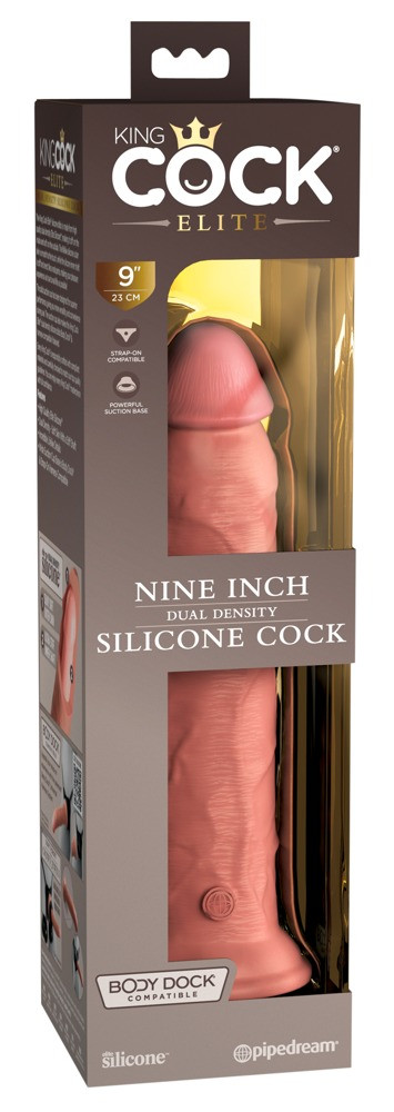 King Cock Elite 9 - připínací, realistické dildo (23 cm) - přírodní