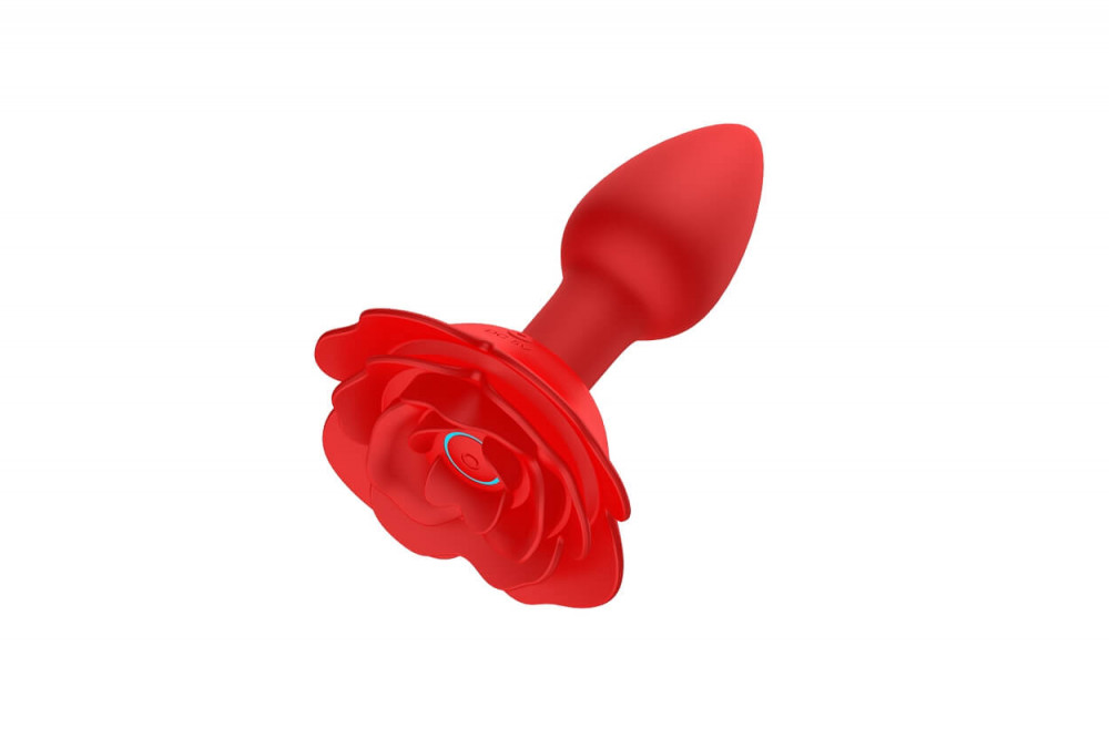 Lonely Rose Plug - dobíjecí rádiový anální vibrátor (červený)