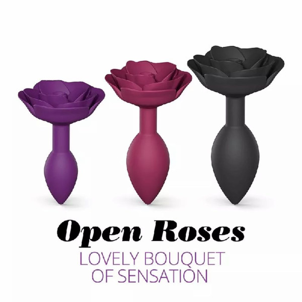 Love To Love Open Rose Butt Plug Size S Purple