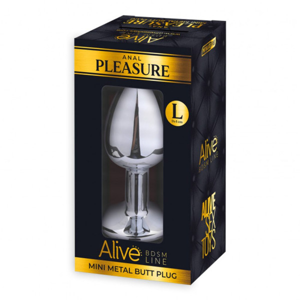 Alive Mini Metal Butt Plug Anal Pleasure Black L