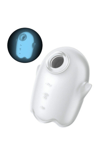 Satisfyer Glowing Ghost - svítící vzduchový dráždič klitorisu (bílý)