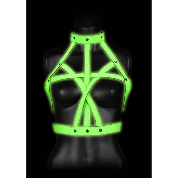 Ouch! Glow in the Dark Bra Harness Velikost S/M