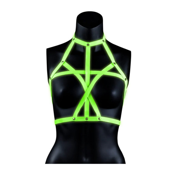 Ouch! Glow in the Dark Bra Harness Velikost S/M