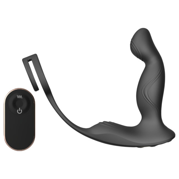 Sex HD Virgil - černý vibrační kroužek penis+varlata+prostata
